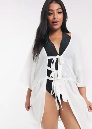 Пляжное платье с тремя завязками Brave Soul Plus-Белый