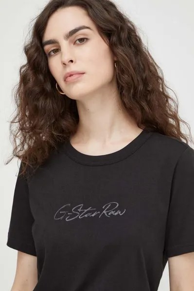 Футболка G-Star из необработанного хлопка G-Star Raw, черный