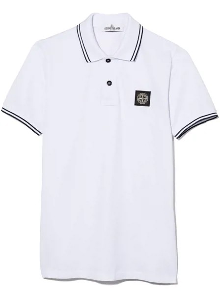 Stone Island Junior рубашка поло с короткими рукавами и нашивкой-логотипом