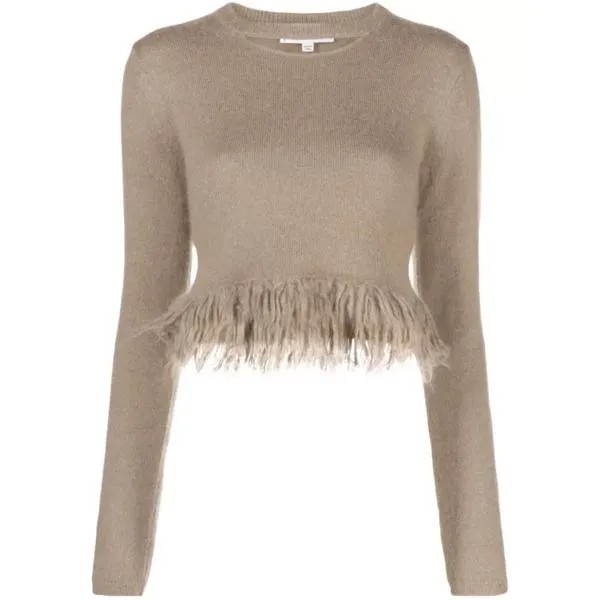 Свитер beige fringed hem sweater J.W. Anderson, коричневый