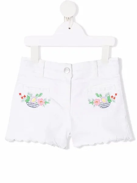 Stella McCartney Kids джинсовые шорты с цветочной вышивкой