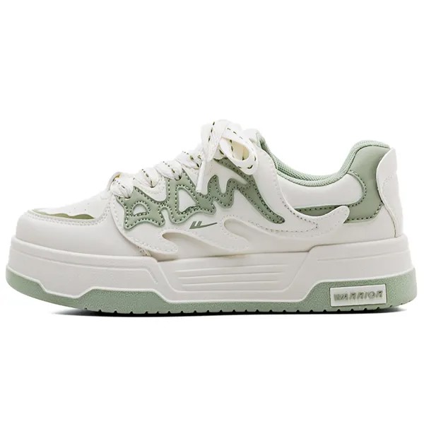 Кроссовки WARRIOR Skateboarding Shoes Women's Low-top Beige/Green, зеленый