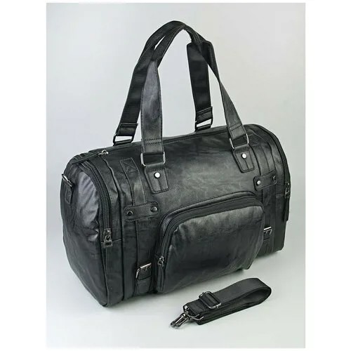 Сумка дорожная сумка Adafman, экокожа, плечевой ремень, черный