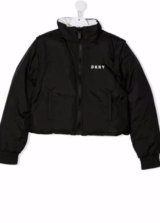 DKNY пуховик на молнии с логотипом