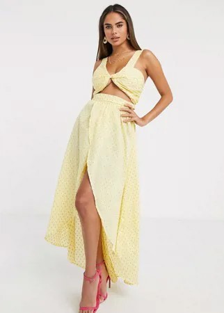 Желтое пляжное платье макси для груди большого размера ASOS DESIGN-Желтый