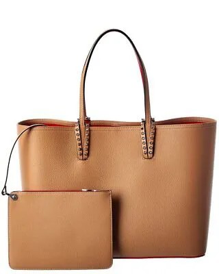 Christian Louboutin Cabata Кожаная женская сумка-тоут коричневого цвета