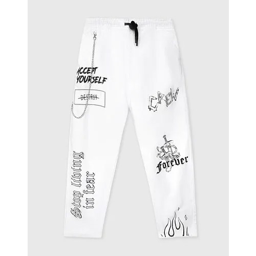 Джинсы  Gloria Jeans, размер 8-10л/134-140, белый