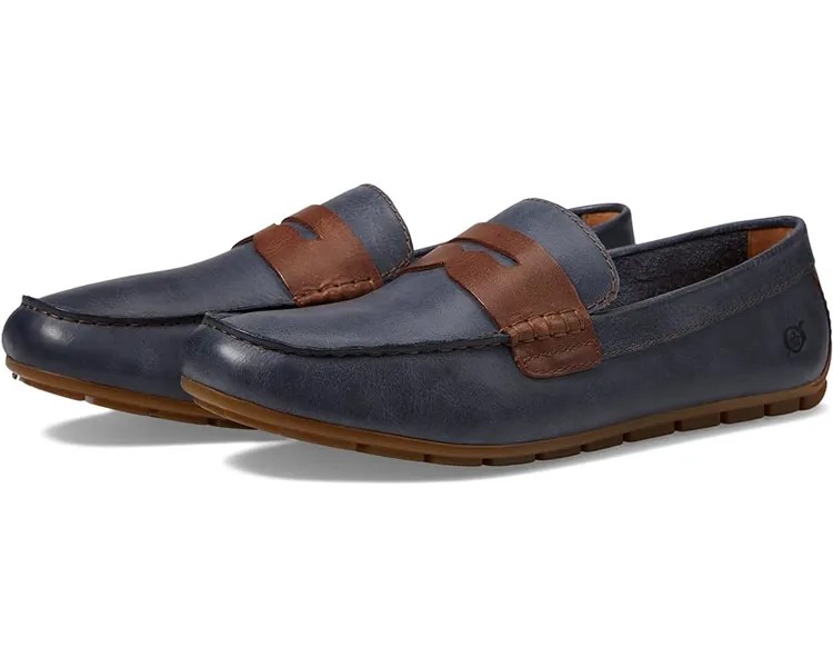 Лоферы Born Andes, цвет Navy/Brown Full Grain