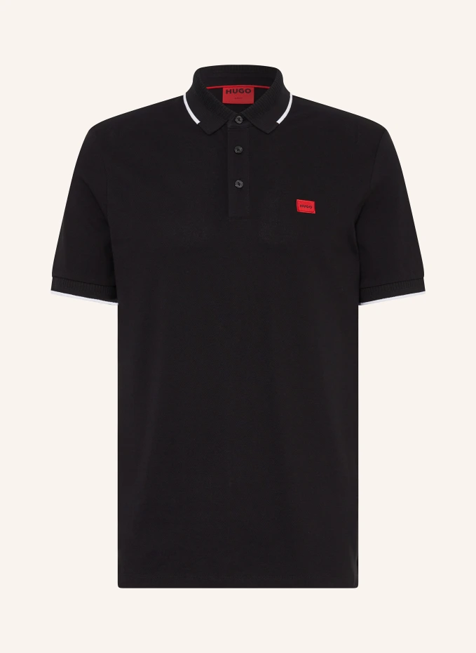 Deresino slim fit рубашка-поло из пике Hugo, черный