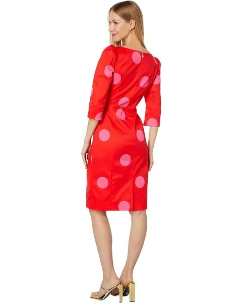 Платье Kate Spade New York Giant Dot Faille Sheath Dress, цвет Flame Scarlet