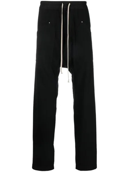 Rick Owens DRKSHDW брюки с кулиской и низким шаговым швом, черный