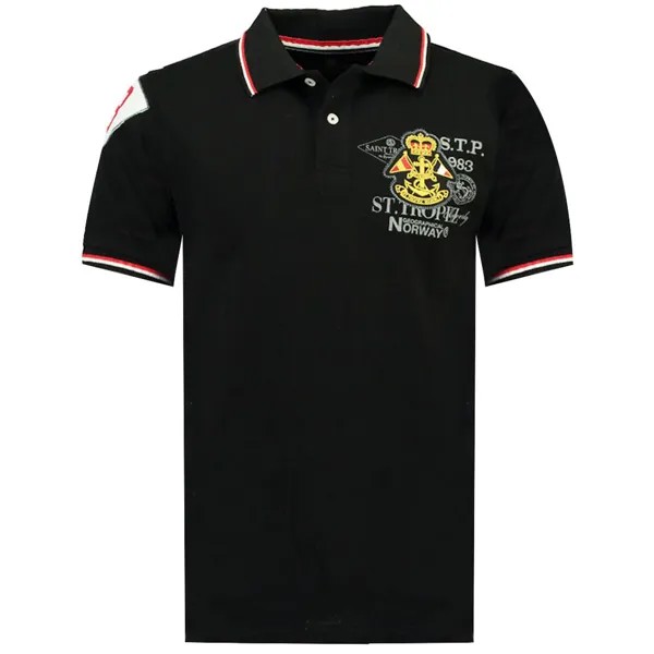 Поло с коротким рукавом Geographical Norway Kollobriere, черный