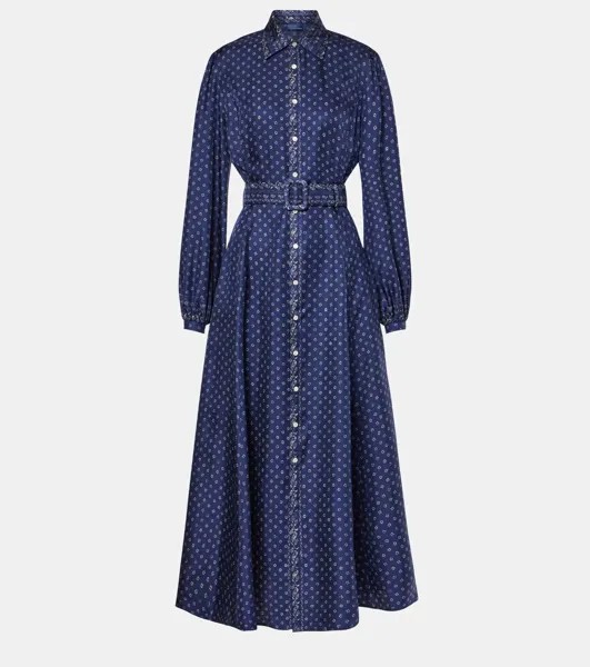 Платье миди из шелка с узором пейсли Polo Ralph Lauren, цвет geo paisley