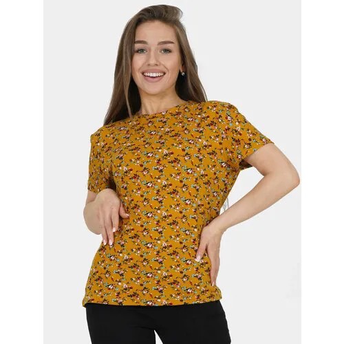 Футболка LOVETEX.STORE, дышащий материал, трикотаж, стрейч, размер 50, горчичный