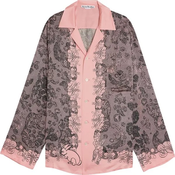 Рубашка Acne Studios Button Up 'Pink/Black', разноцветный