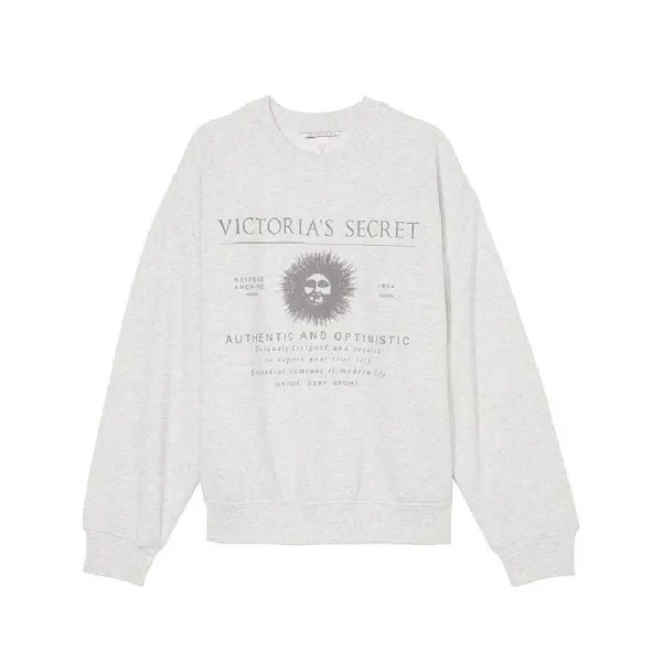 Толстовка Victoria's Secret Cotton Fleece Oversized, светло-серый