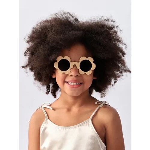 50672, Очки детские солнцезащитные UV400 Happy Baby, круглые очки детские, с защитой от ультрафиолетового излучения, желтые