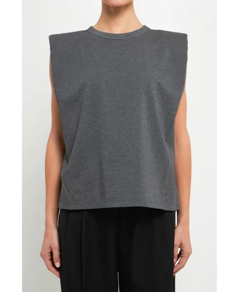 Женская футболка с мягкими плечами endless rose, серый