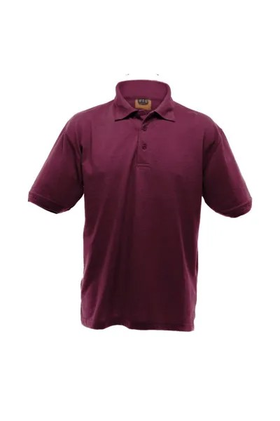 UCC 50 50 Тяжелая однотонная рубашка-поло из пике с короткими рукавами Ultimate Clothing Collection, красный