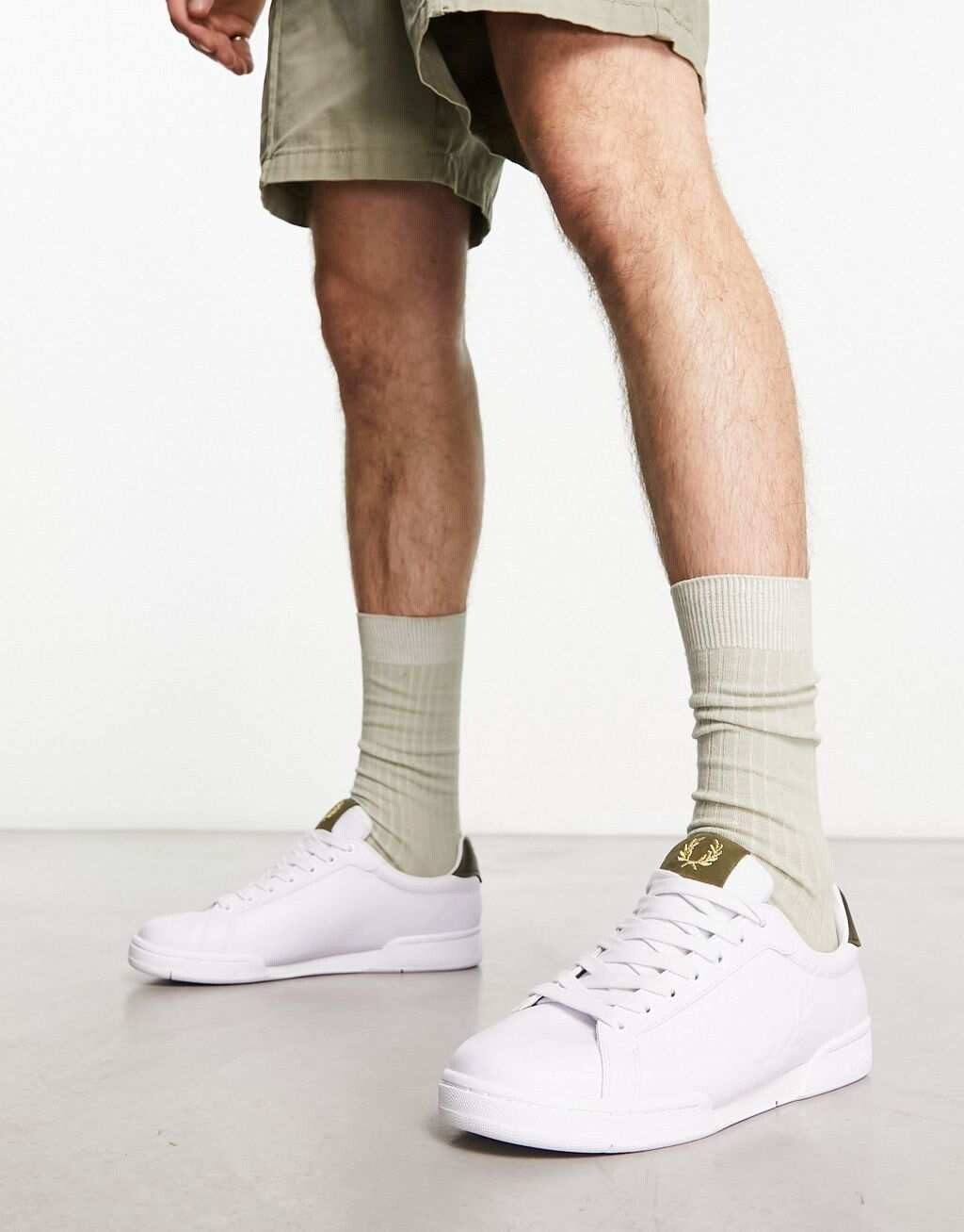 Белые кожаные кроссовки Fred Perry b722