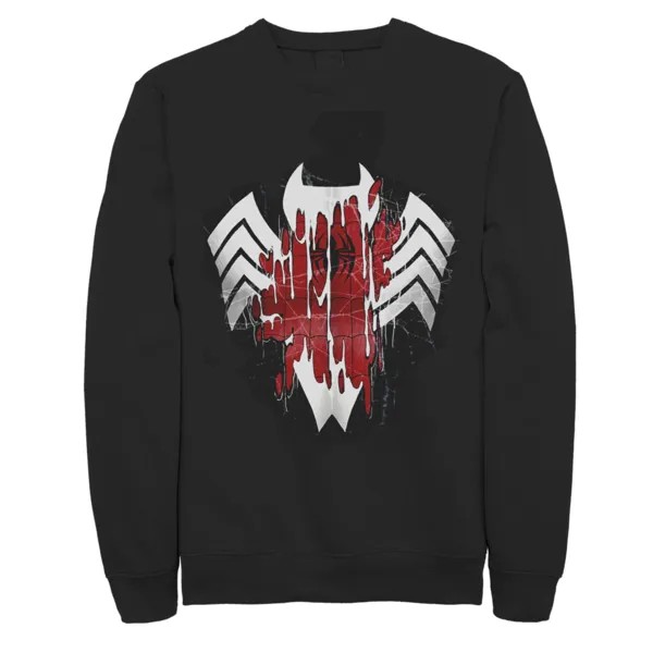Мужской флисовый пуловер с логотипом Venom Drip поверх Человека-паука Marvel