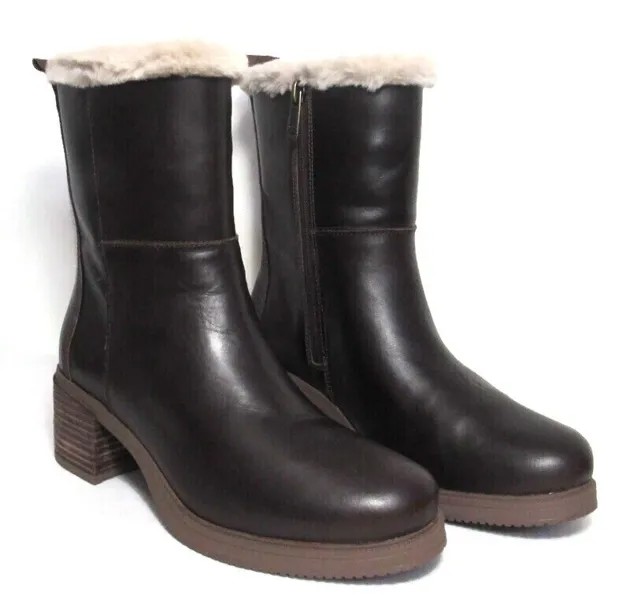 Женские коричневые кожаные ботинки на молнии Timberland Dalston Vibe с теплой подкладкой SZ.7, A25CN