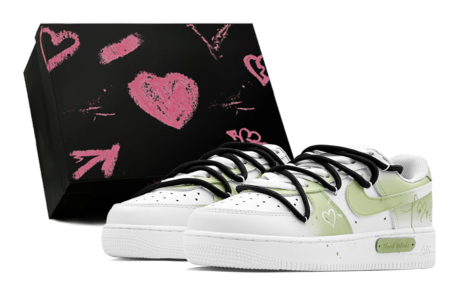 Кроссовки Nike Air Force 1 Skateboarding Shoes Women's Low-top Green/White, зеленый