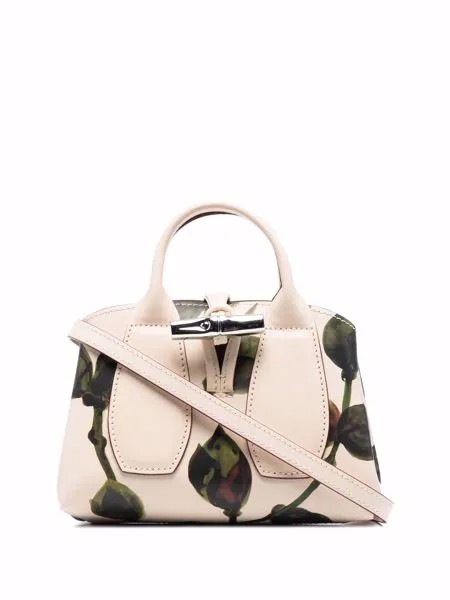 Longchamp сумка-тоут XS Roseau с цветочным принтом