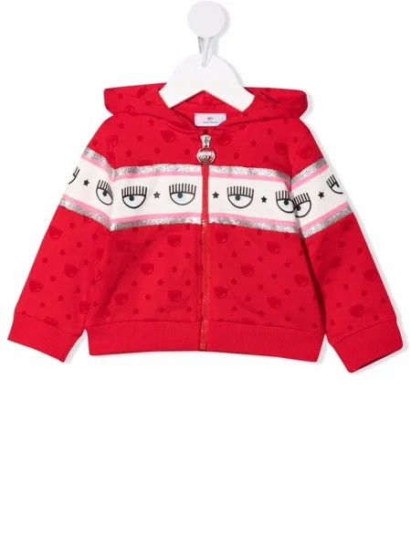 Chiara Ferragni Kids худи на молнии с принтом Eye
