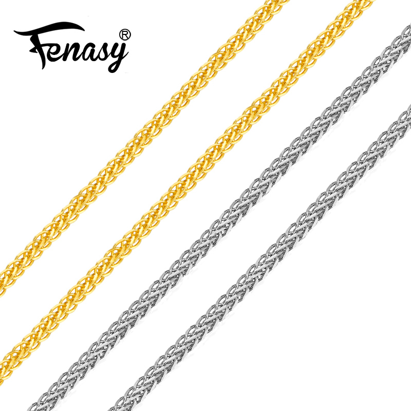 Подлинная цепочка FENASY из 18-каратного белого желтого розового золота, себестоимость, распродажа, чистое ожерелье из 18-каратного золота для в...