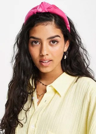 Розовый ободок с декоративным узлом и принтом тай-дай ASOS DESIGN-Розовый цвет
