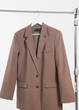 Свободный пиджак цвета мокко в винтажном стиле ASOS DESIGN Tall-Коричневый цвет