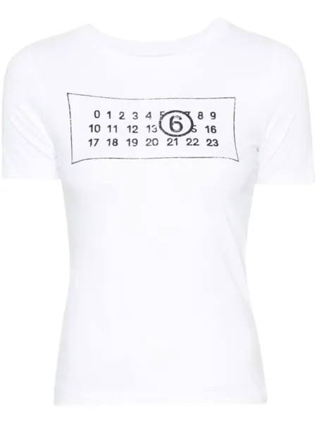 Футболка с логотипом MM6 Maison Margiela, белый