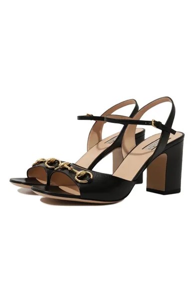 Кожаные босоножки Horsebit Gucci