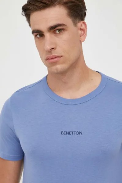 Хлопковая футболка United Colors of Benetton, синий