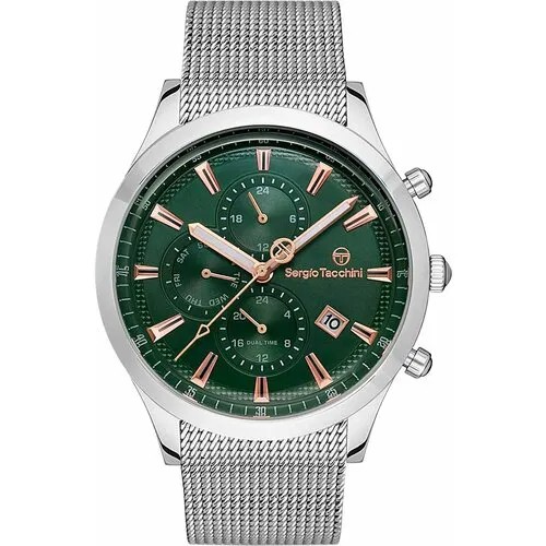 Наручные часы SERGIO TACCHINI Archivio, серебряный, зеленый