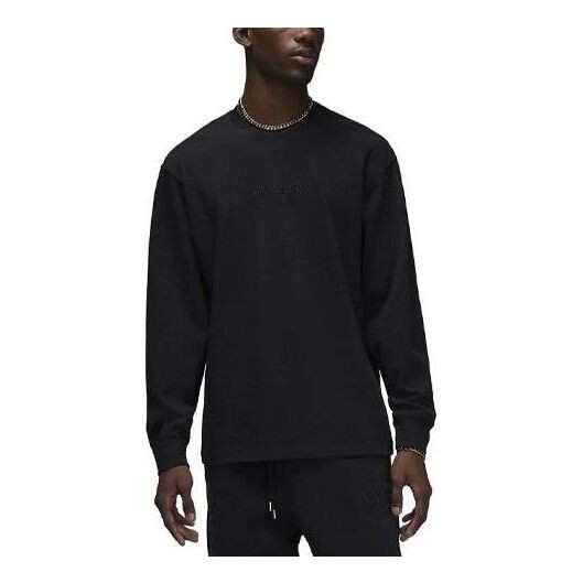 Футболка Air Jordan Wordmark Long Sleeve T-Shirt 'Black', черный