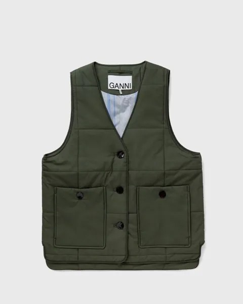 Жилет Ganni Quilt Boxy Vest, цвет kombu green