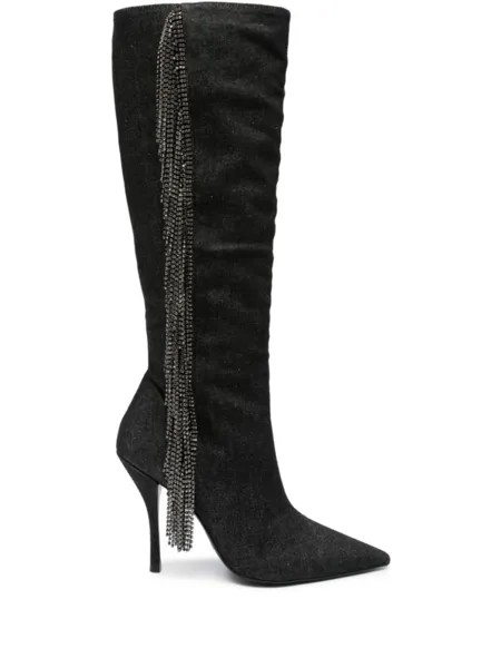 Stuart Weitzman сапоги Crystal Fringe 100, черный
