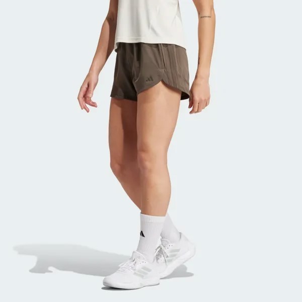 Тканые шорты с высокой посадкой с 3 полосками Pacer Training Adidas, цвет Shadow Olive/Shadow Olive