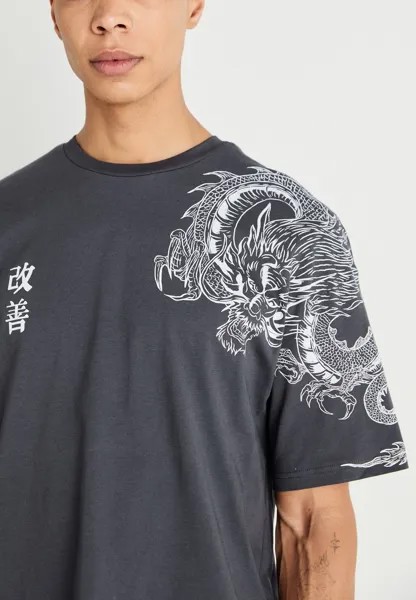 Футболка с принтом Jorshoulder Crew Neck Unisex Jack & Jones, серый