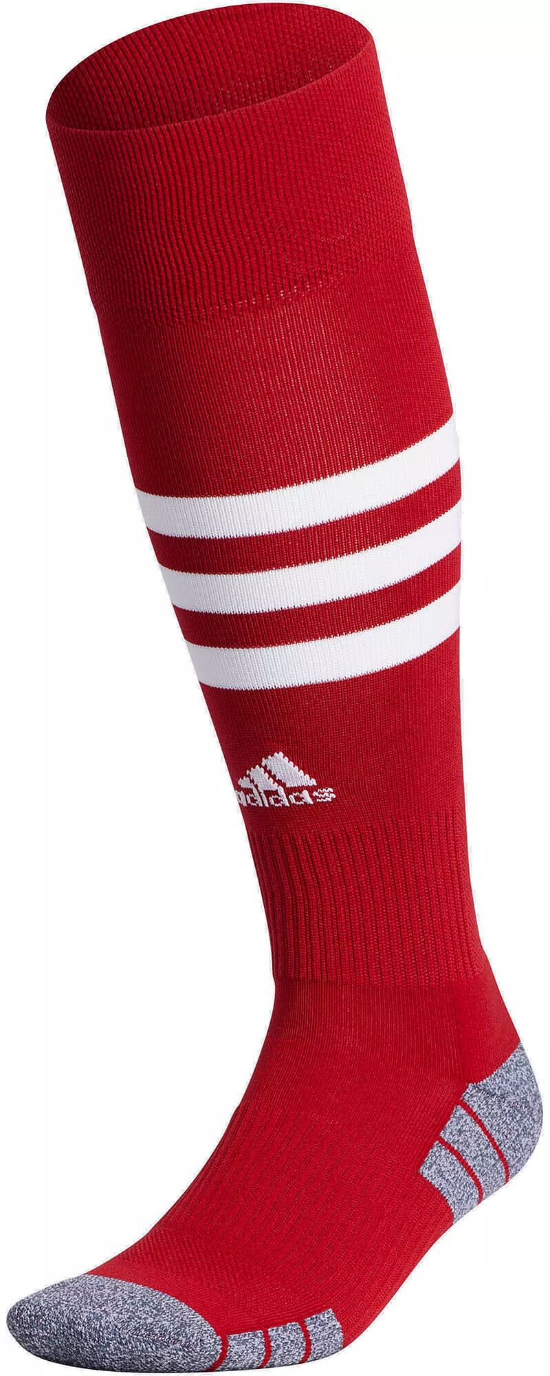 Футбольные носки Adidas с 3 полосками, красный