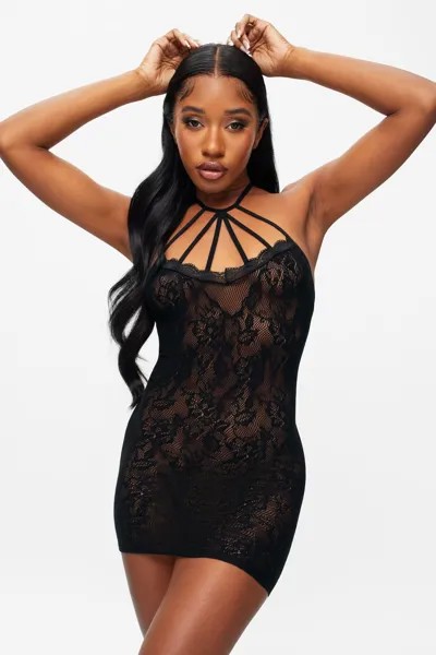Кружевное платье Sirenic с воротником халтер Ann Summers, черный