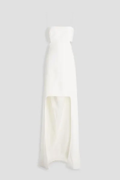 Платье Asher из эластичного крепа с асимметричным вырезом Halston, белый