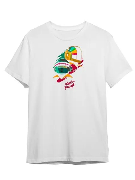 Футболка унисекс Каждому Своё Daft Punk/Дафт Панк MGDP8 белая 5XL