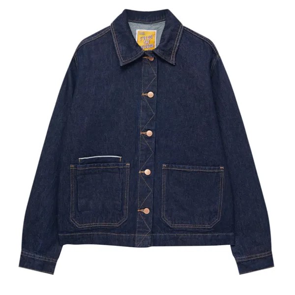 Джинсовая куртка Pull&Bear Combined Fabric Waistcoat, темно-синий