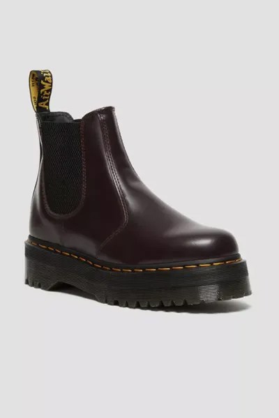 Ботильоны - Бордовый - На плоской подошве Dr. Martens, бордовый