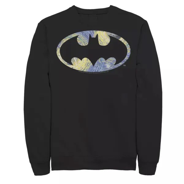 Мужской свитшот с логотипом Batman Starry Night, Black DC Comics, черный