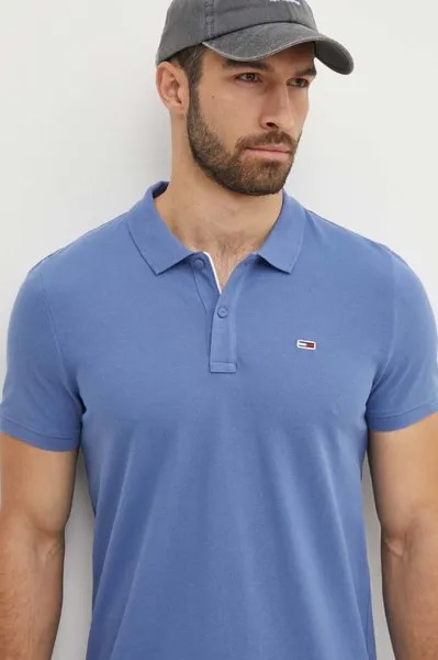 Хлопковое поло Tommy Jeans, синий