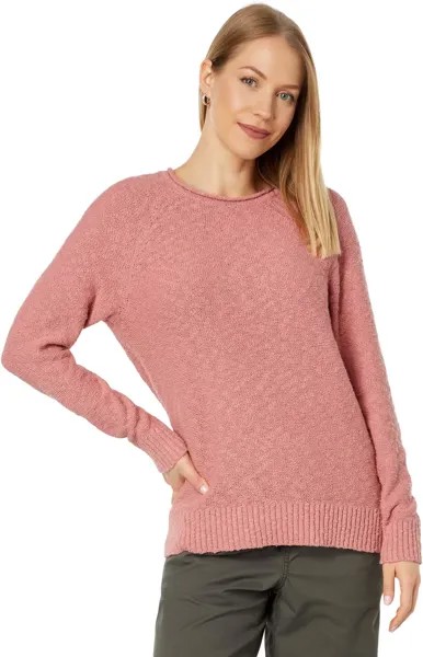 Хлопковый пуловер средней плотности с высоким воротником L.L.Bean, цвет Rose Wash